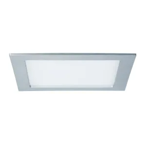 Recessed panel LED rectangular 18W matt chrome IP44 splash-protected