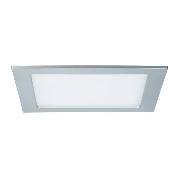 Recessed panel LED rectangular 18W matt chrome IP44 splash-protected