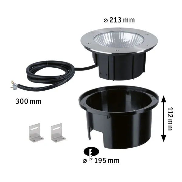 LED süvistatav põrandavalgusti Durea IP67 ümmargune 213mm