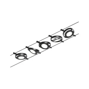 Trossvalgusti 5x280lm must matt/kroom ROUND MAC