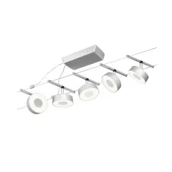 LED Cable system 5x400lm matt/Chrome CIRCLE BASIC