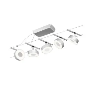 Trossvalgusti 5x400lm matt/kroom CIRCLE BASIC