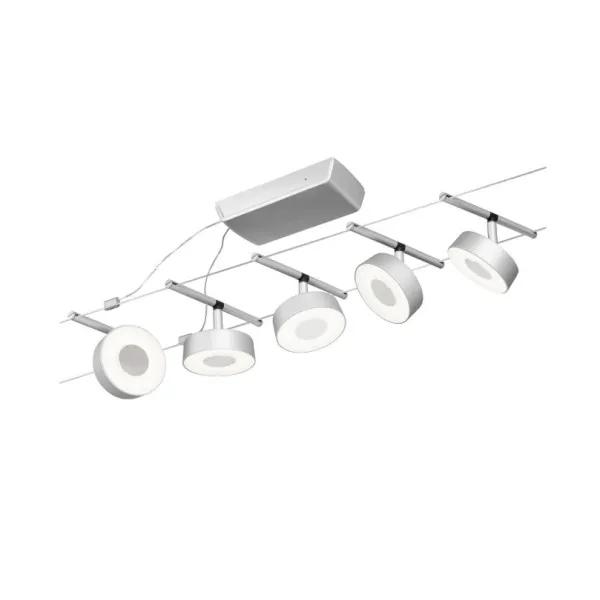Trossvalgusti 5x400lm matt/kroom CIRCLE BASIC