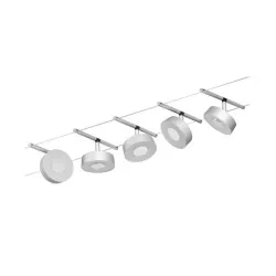 LED Cable system 5x400lm matt/Chrome CIRCLE BASIC
