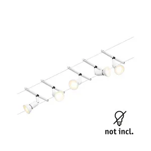 Vaijerivalaisinsetti GU5,3 5x10W Mattavalkoinen/Kromi SALT