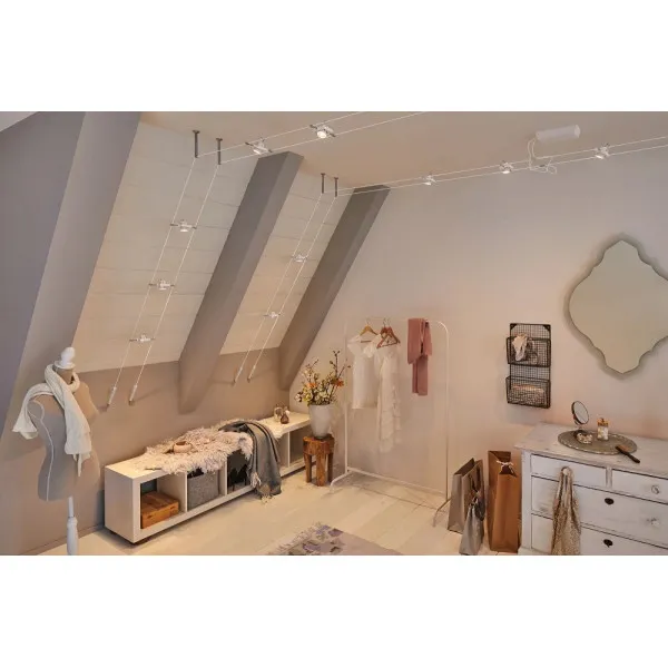 Wire system set 5x10W white  matt MAC II