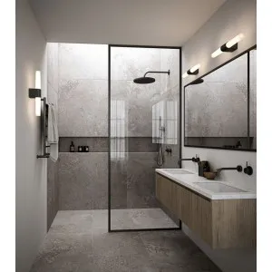 Seinavalgusti must Helva Double Basic