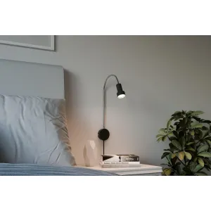 Sieninis šviestuvas juodas Colton Flex