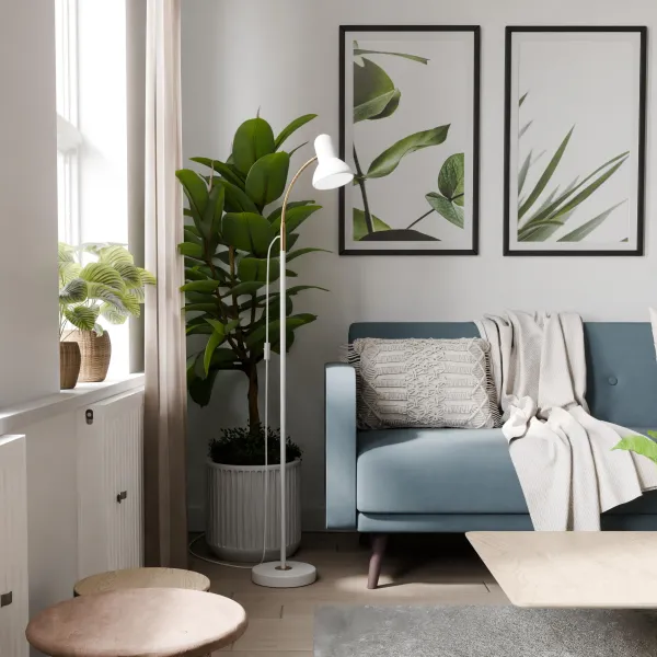 Floor light white/brass Royal