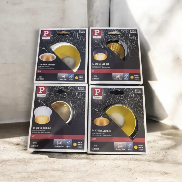 Upotettava LED-valaisin musta mattakulta IP44 GIL