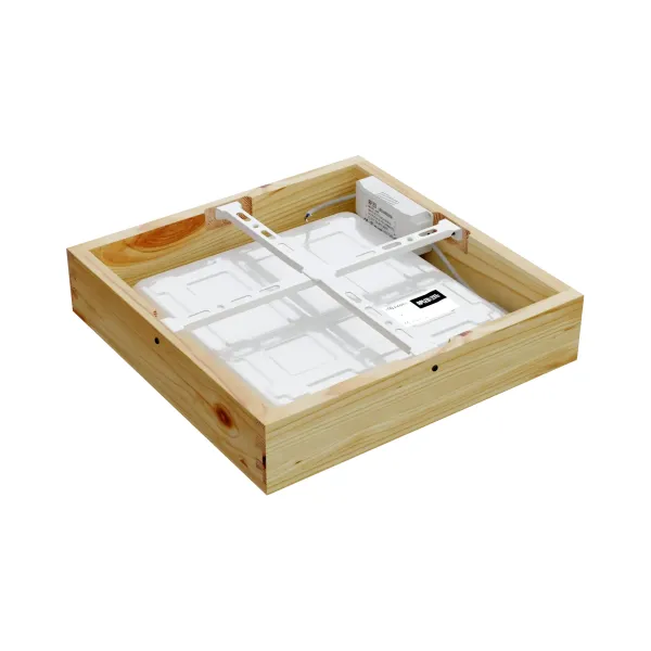 Virsapmetuma LED griestu gaismeklis QUADRA WOODLINE 300x300 24W IP20 4000K 1430lm priede