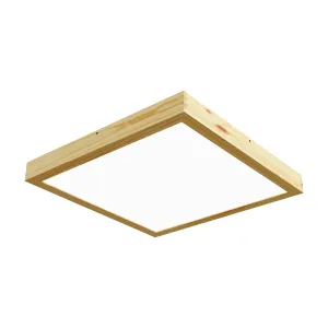 Pinnapealne LED laevalgusti QUADRA WOODLINE 600x600 40W IP20 4000K 3320lm mänd