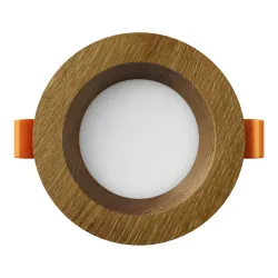 Süvistatav LED valgusti RONDO WOODLINE 90 3W IP20 4000K 195lm Tamm