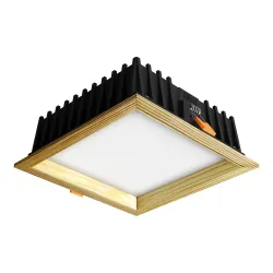 Upotettava LED-valaisin SQUARE WOODLINE 170x170 12W IP20 3000K 1179 lm Mänty