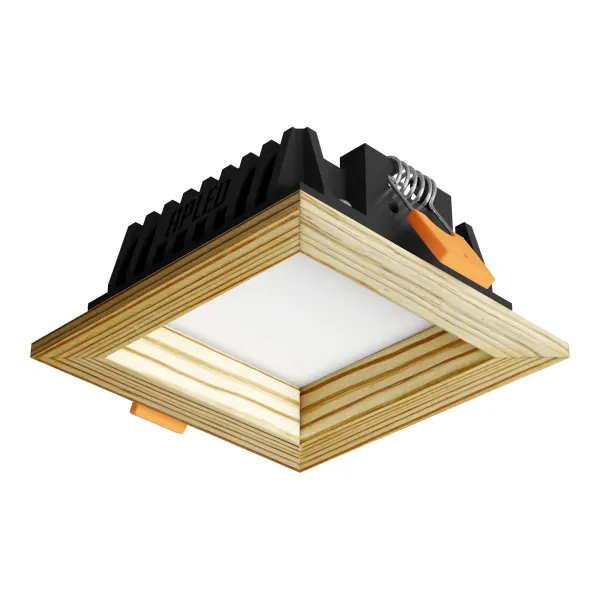 Süvistatav LED valgusti SQUARE WOODLINE 90x90 3W IP20 4000K 206lm Mänd