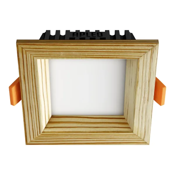 Süvistatav LED valgusti SQUARE WOODLINE 90x90 3W IP20 4000K 206lm Mänd