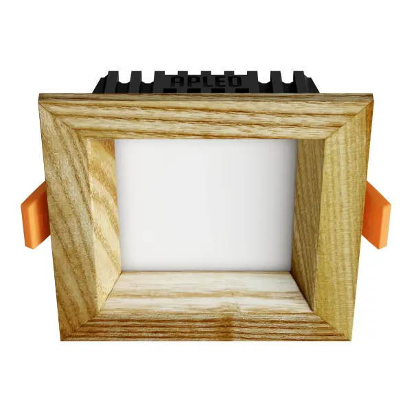 Recessed LED light SQUARE WOODLINE 90x90 3W IP20 4000K 206lm Ash
