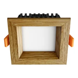 Süvistatav LED valgusti SQUARE WOODLINE 90x90 3W IP20 3000K 187lm Tamm