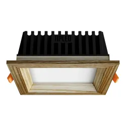 Upotettava LED-valaisin SQUARE WOODLINE 120x120 6W IP20 3000K 525 lm Saarni
