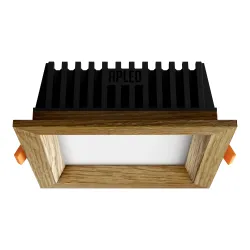 Upotettava LED-valaisin SQUARE WOODLINE 120x120 6W IP20 3000K 525lm Tammi