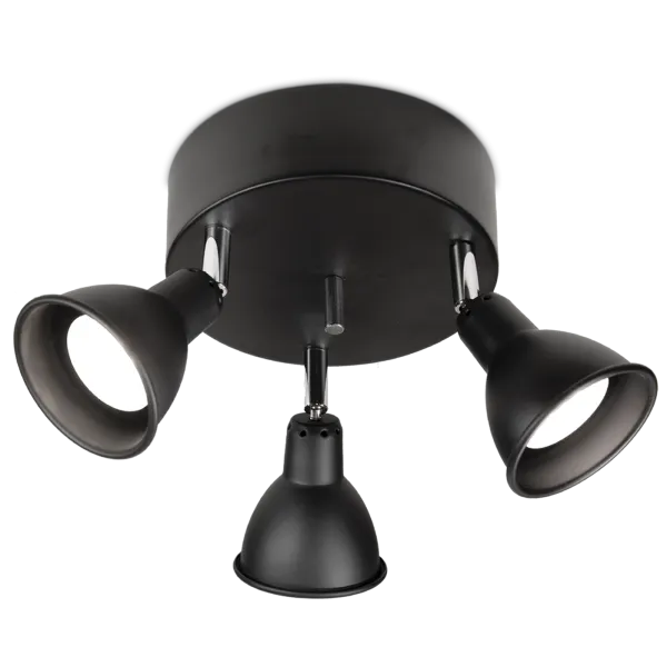 Apvalus juodas šviestuvas Mario 3