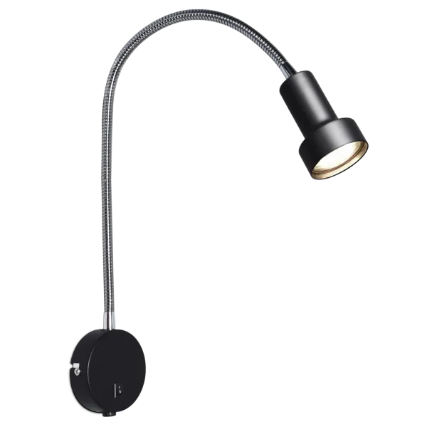 Sieninis šviestuvas juodas Colton Flex